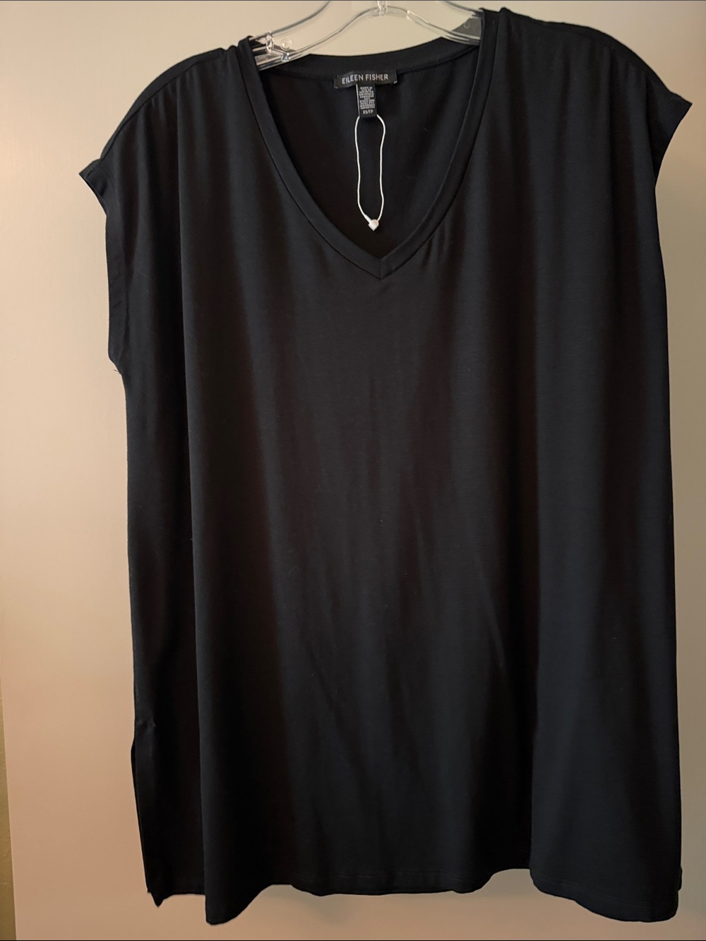 Eileen Fisher Black V-Neck Women's Top